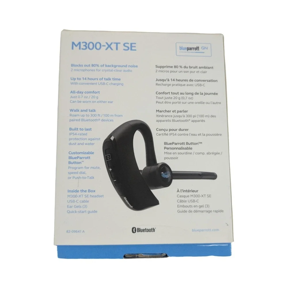 Nn6U‎ BlueParrott M300-XT SE Bluetooth Headset Noise Canceling Black Used Read⬇️